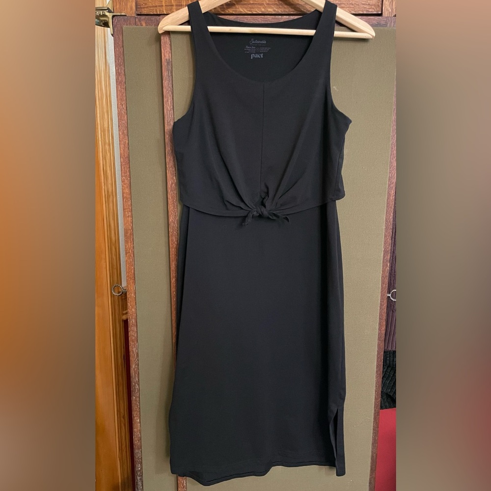 Pact cotton black dress